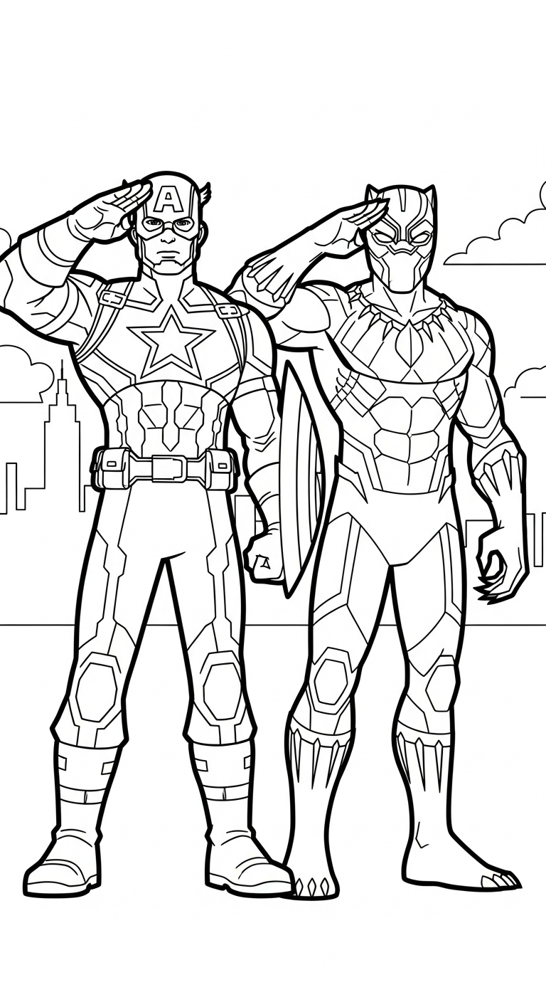 hình tô màu Đội Trưởng Mỹ cho bé tải miễn phí