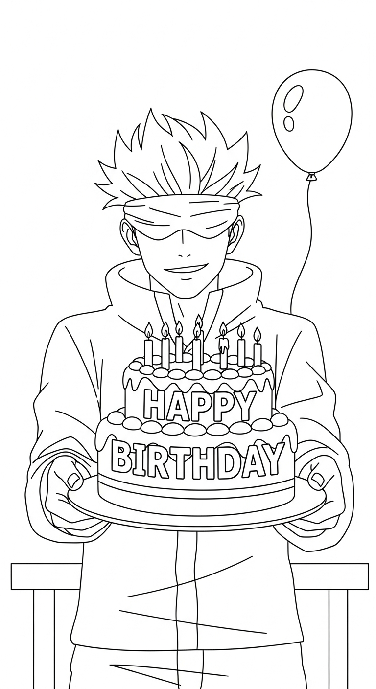 hình tô màu Gojo Satoru cho bé mới nhất 1