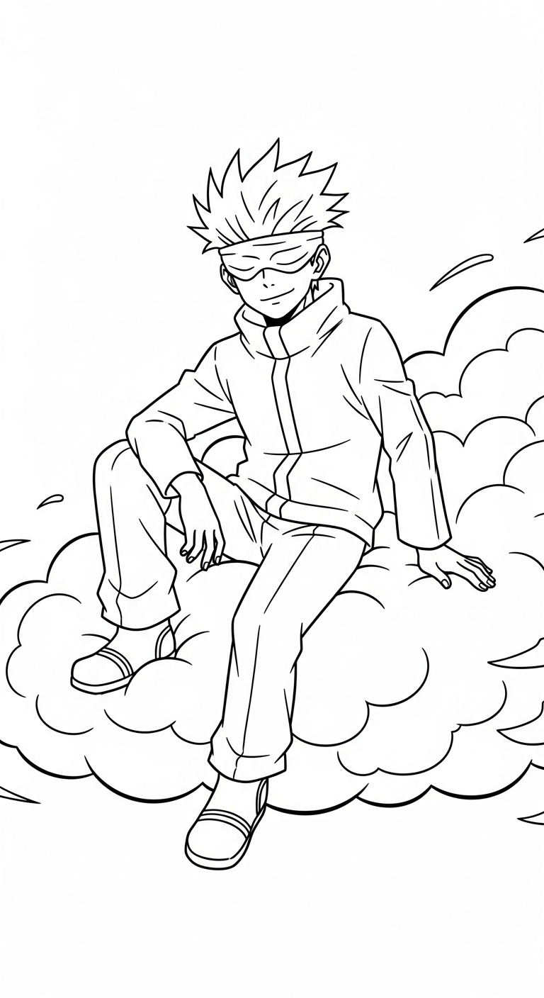 hình tô màu Gojo Satoru cho bé 4 tuổi miễn phí