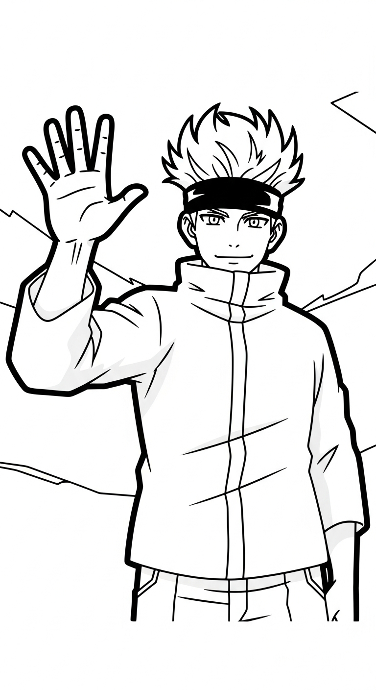 tranh tô màu Gojo Satoru cho bé 6 tuổi miễn phí