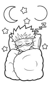 hình tô màu Gojo Satoru cho bé 6 tuổi