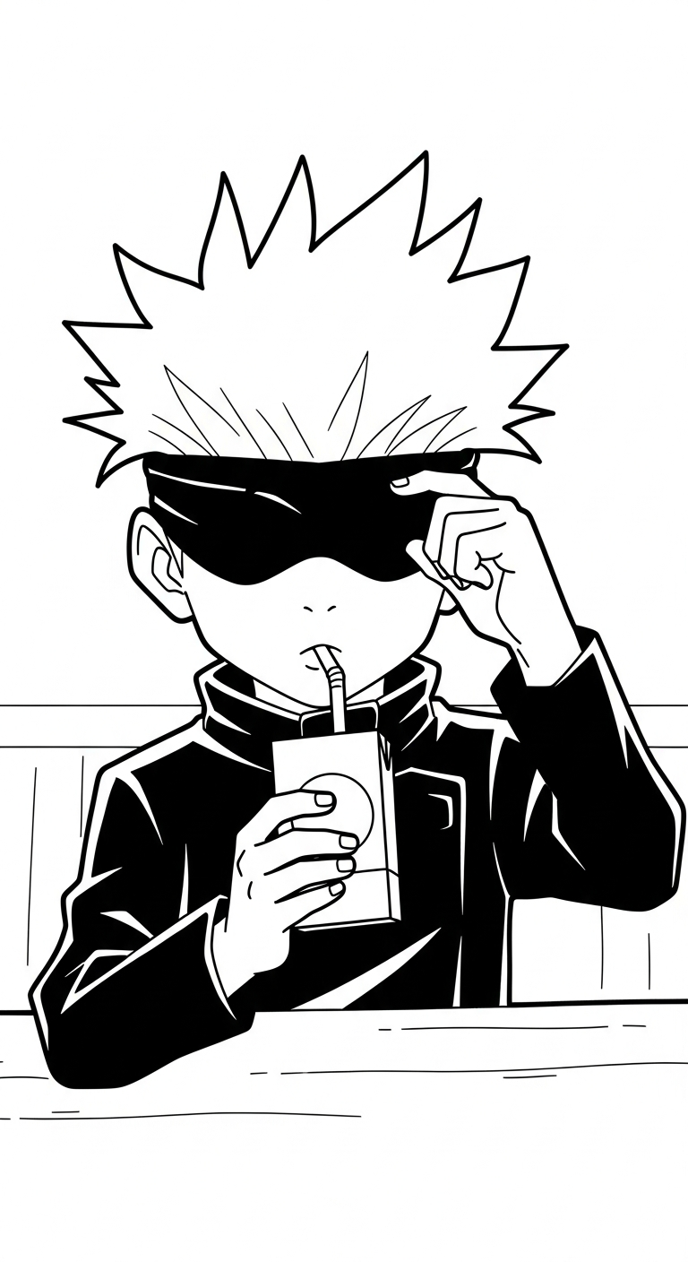 tải tranh tô màu Gojo Satoru miễn phí