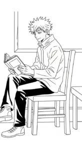 mẫu hình tô màu Gojo Satoru cho bé