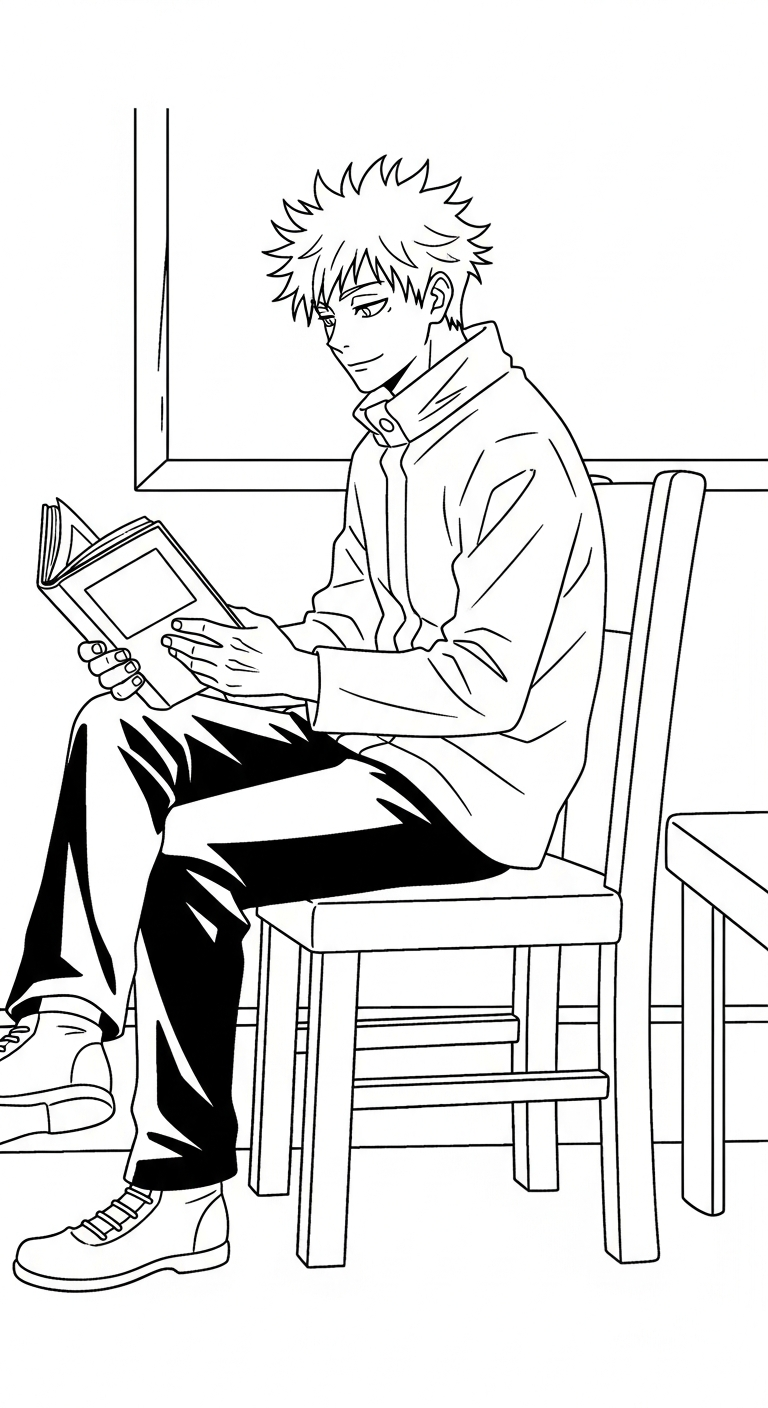 mẫu hình tô màu Gojo Satoru cho bé