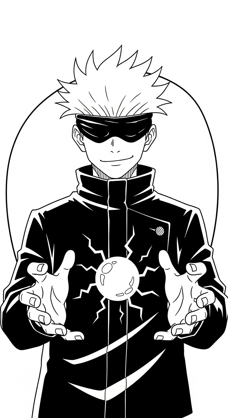 hình tô màu Gojo Satoru cho bé mới nhất
