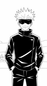 tranh tô màu Gojo Satoru cho bé 3 tuổi