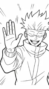 in hình tô màu Gojo Satoru cho bé 5 tuổi