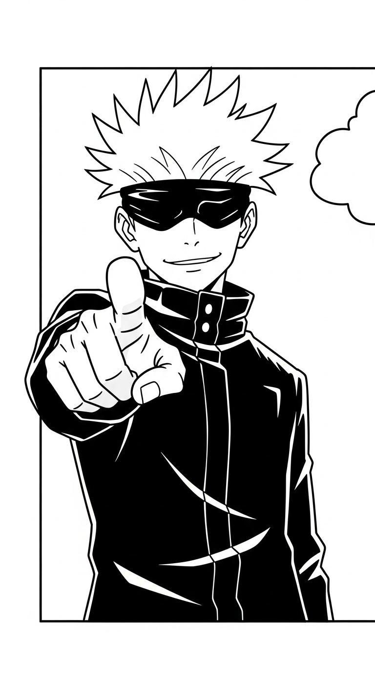 tải tranh tô màu Gojo Satoru chất lượng cao 1
