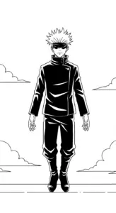 hình tô màu Gojo Satoru cho bé 6 tuổi