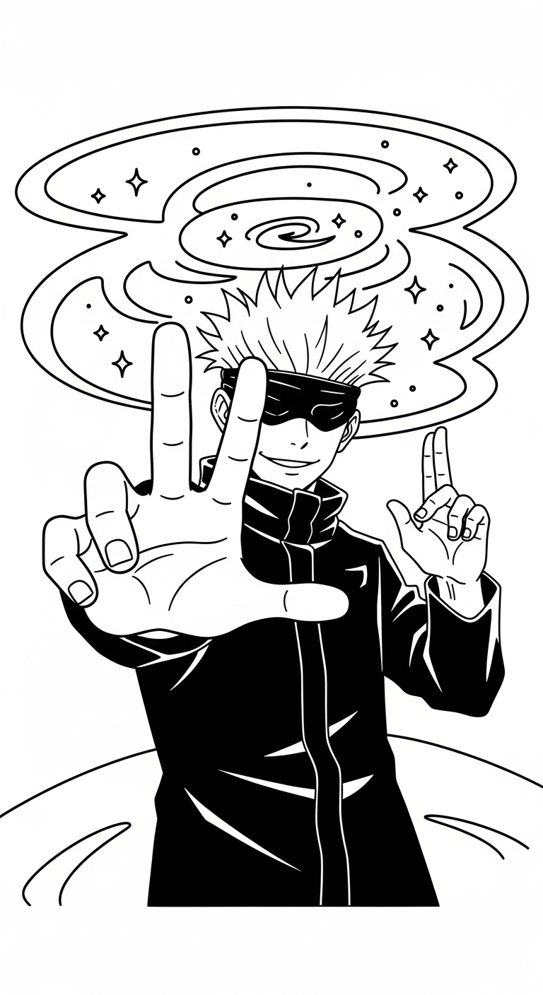 tải tranh tô màu Gojo Satoru