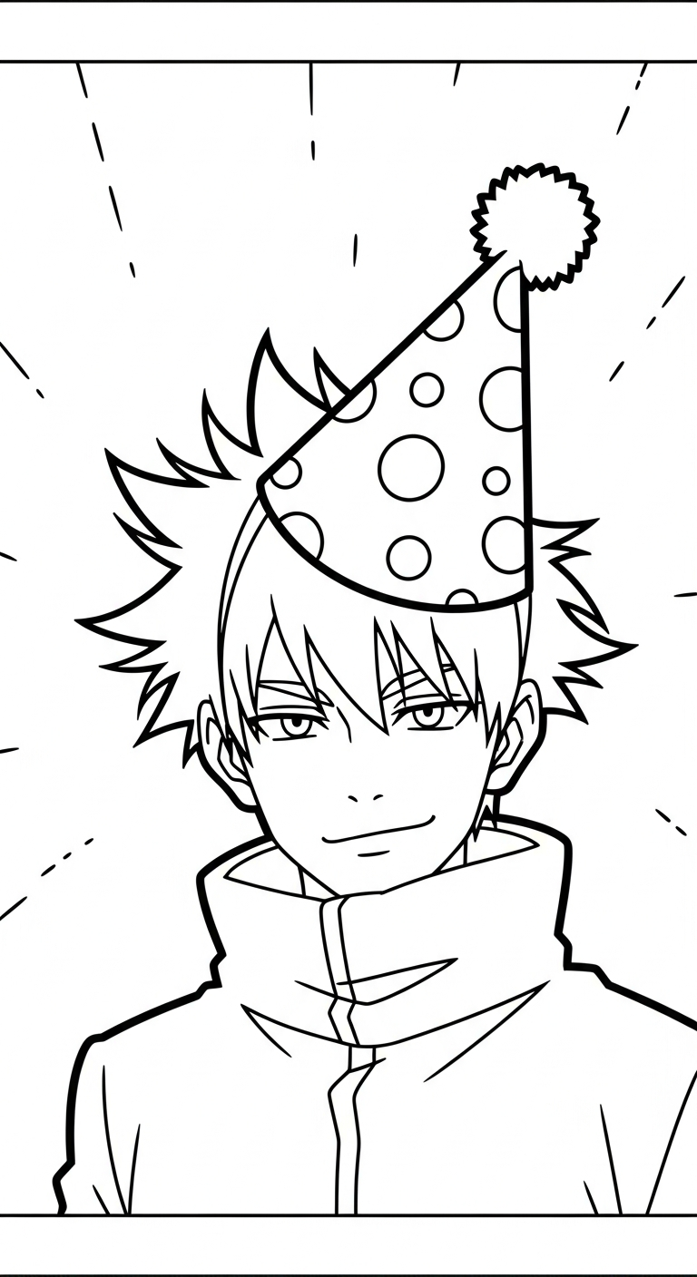 hình tô màu Gojo Satoru cho bé 4 tuổi miễn phí 1