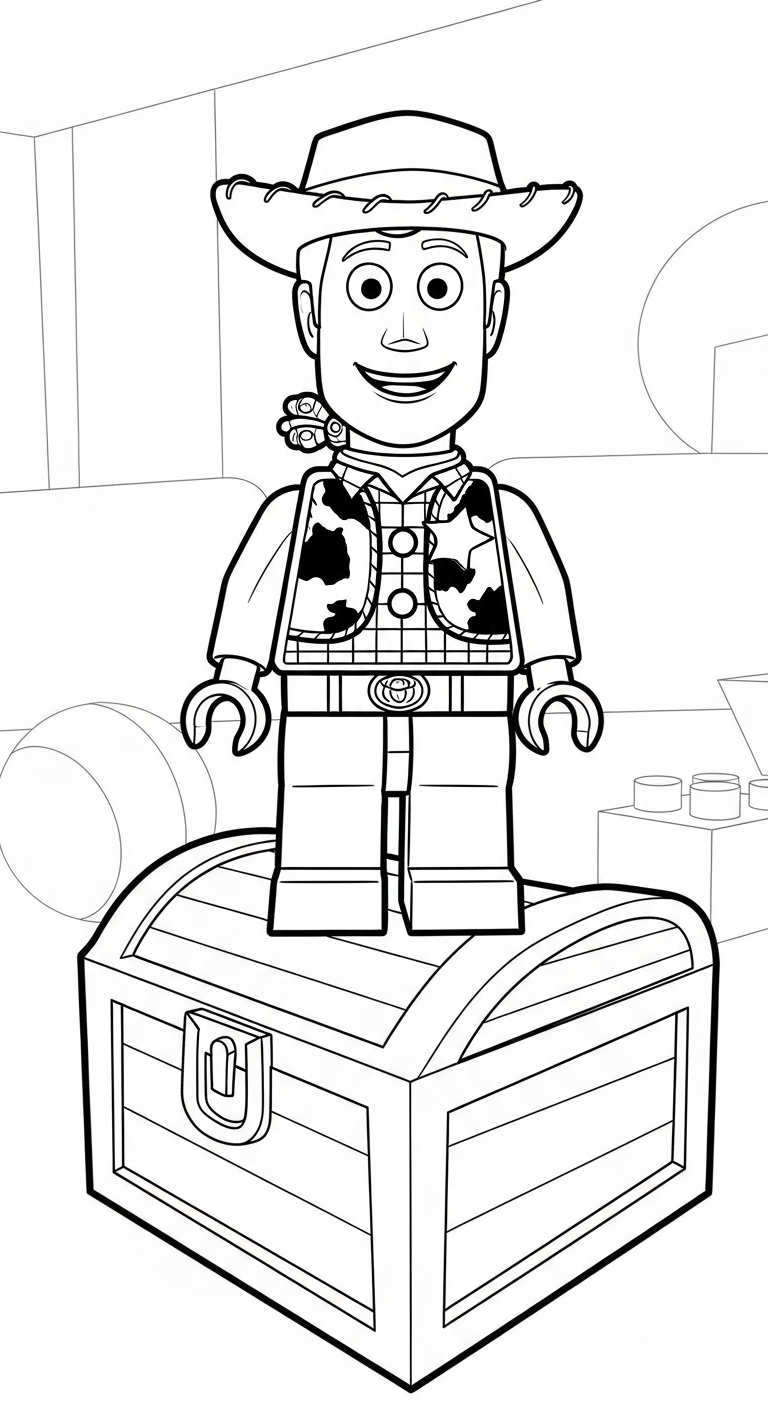 in tranh tô màu LEGO khổ A4