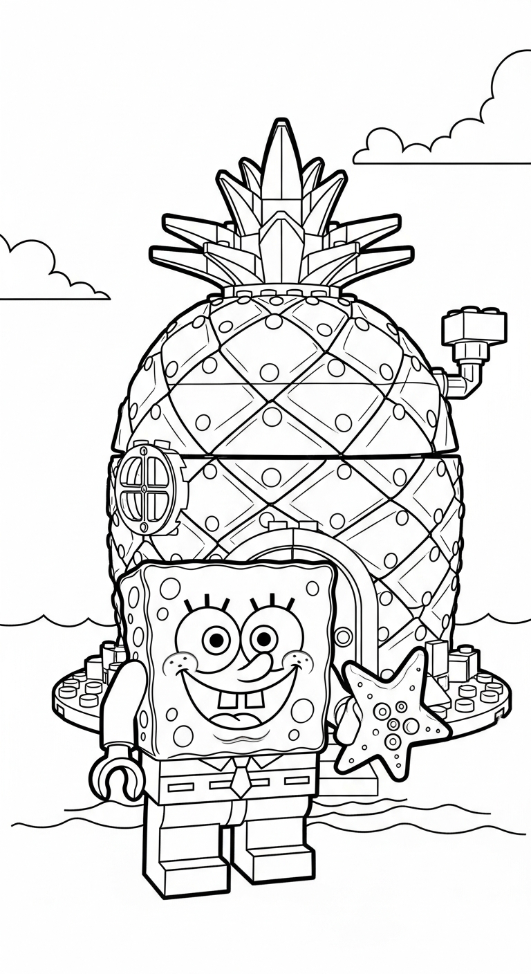 file tranh tô màu LEGO cho bé 4-5 tuổi