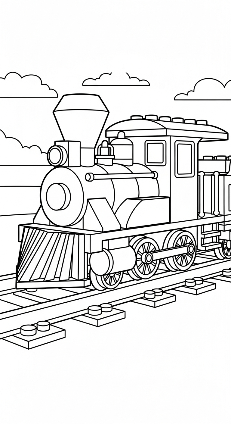 file hình tô màu LEGO cho bé in