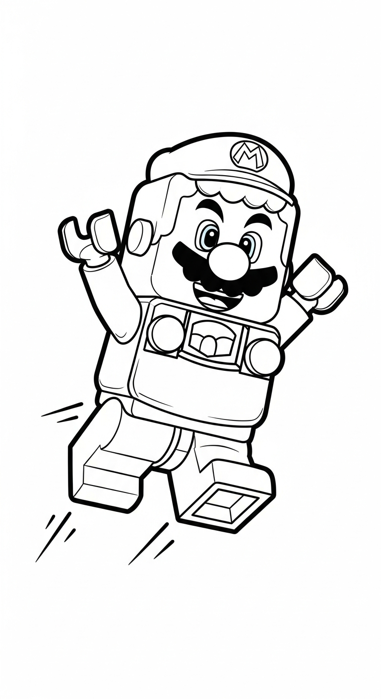 in tranh tô màu LEGO khổ A4 1