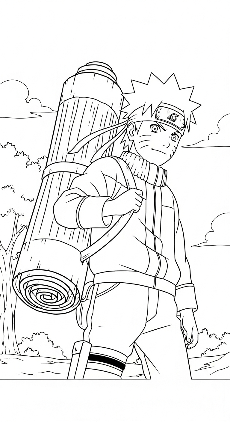 tranh tô màu Naruto cho bé 8 tuổi miễn phí