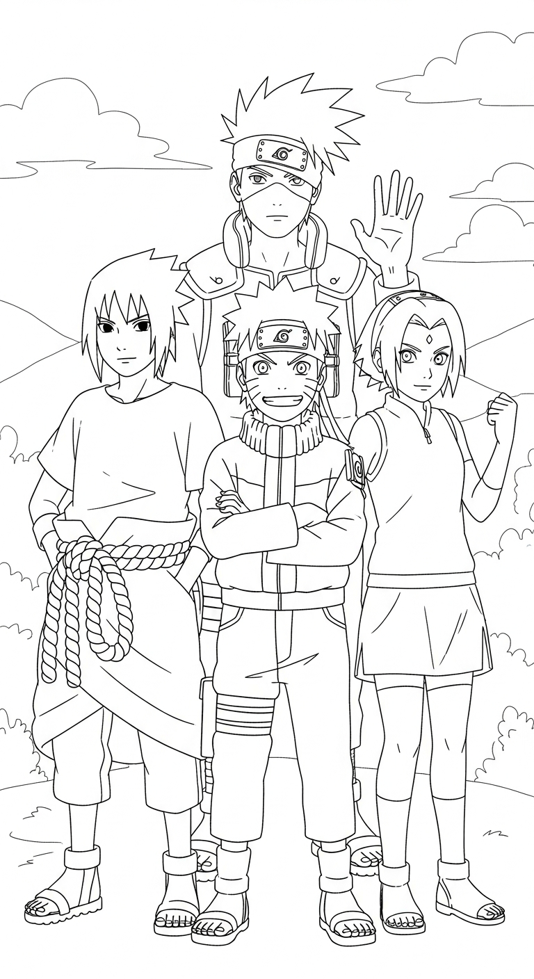 tranh tô màu Naruto cho bé mới nhất