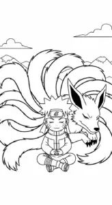 tranh tô màu Naruto cho bé 7-8 tuổi
