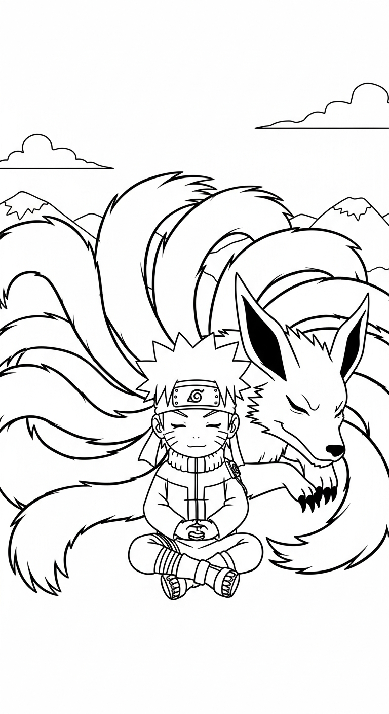 tranh tô màu Naruto cho bé 7-8 tuổi