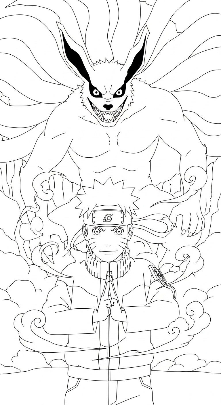 mẫu tranh tô màu Naruto cho bé