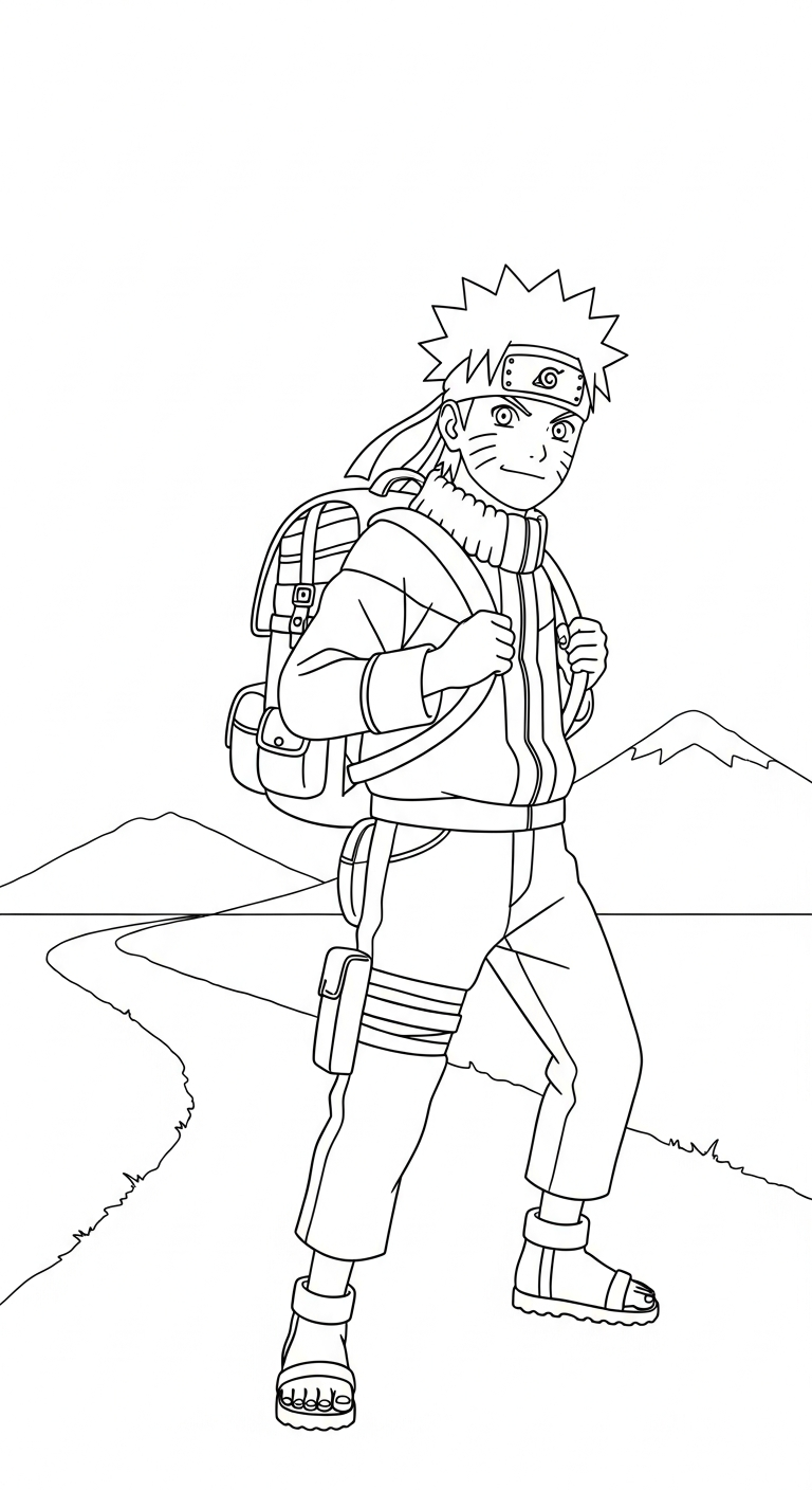 download hình tô màu Naruto cho bé