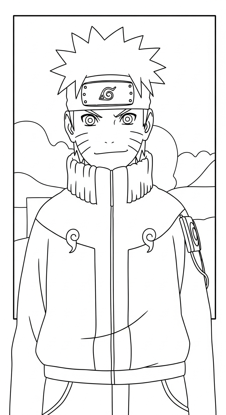 file tranh tô màu Naruto cho bé in
