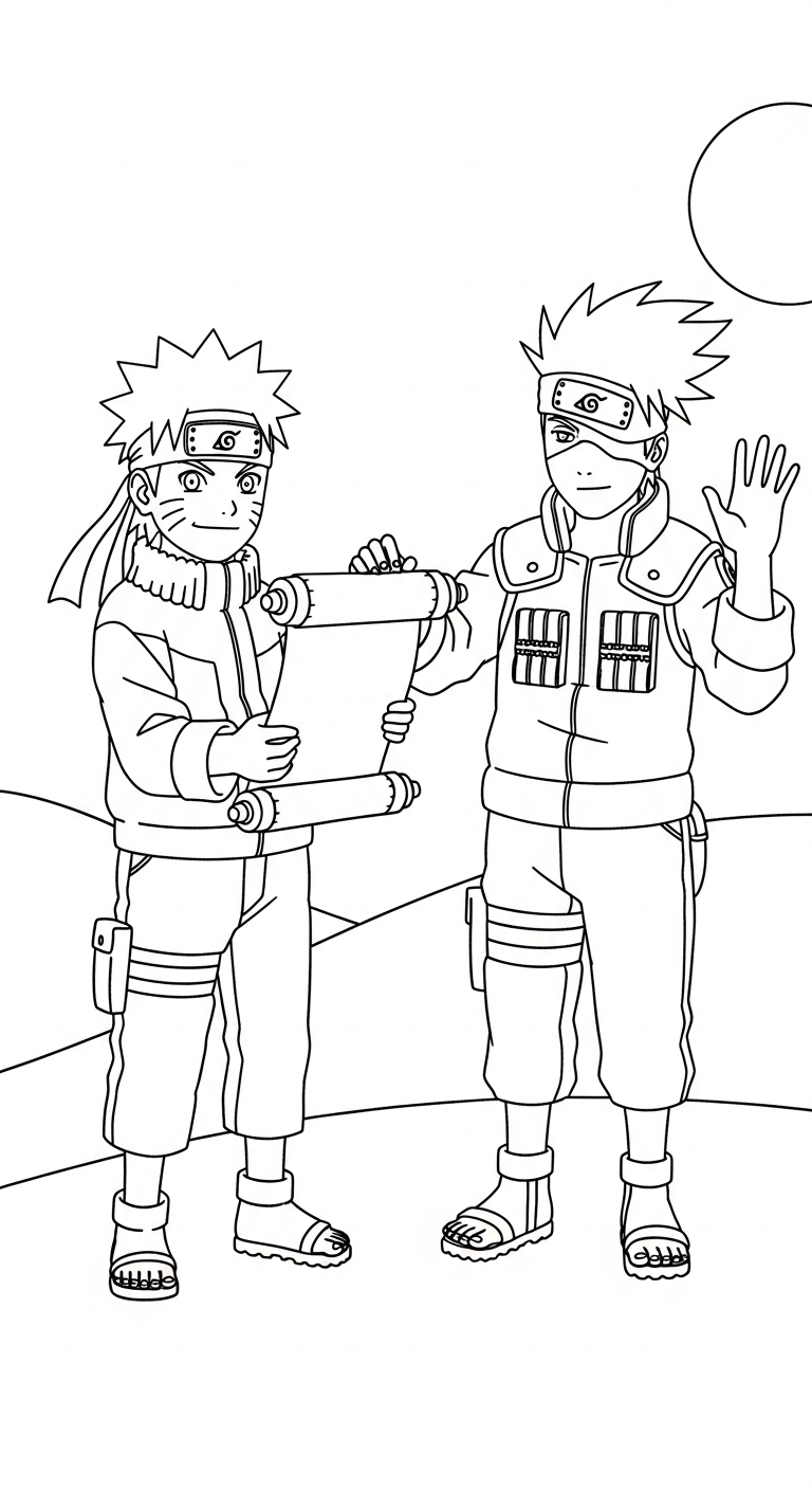 tranh tô màu Naruto in ngay