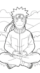 in hình tô màu Naruto miễn phí