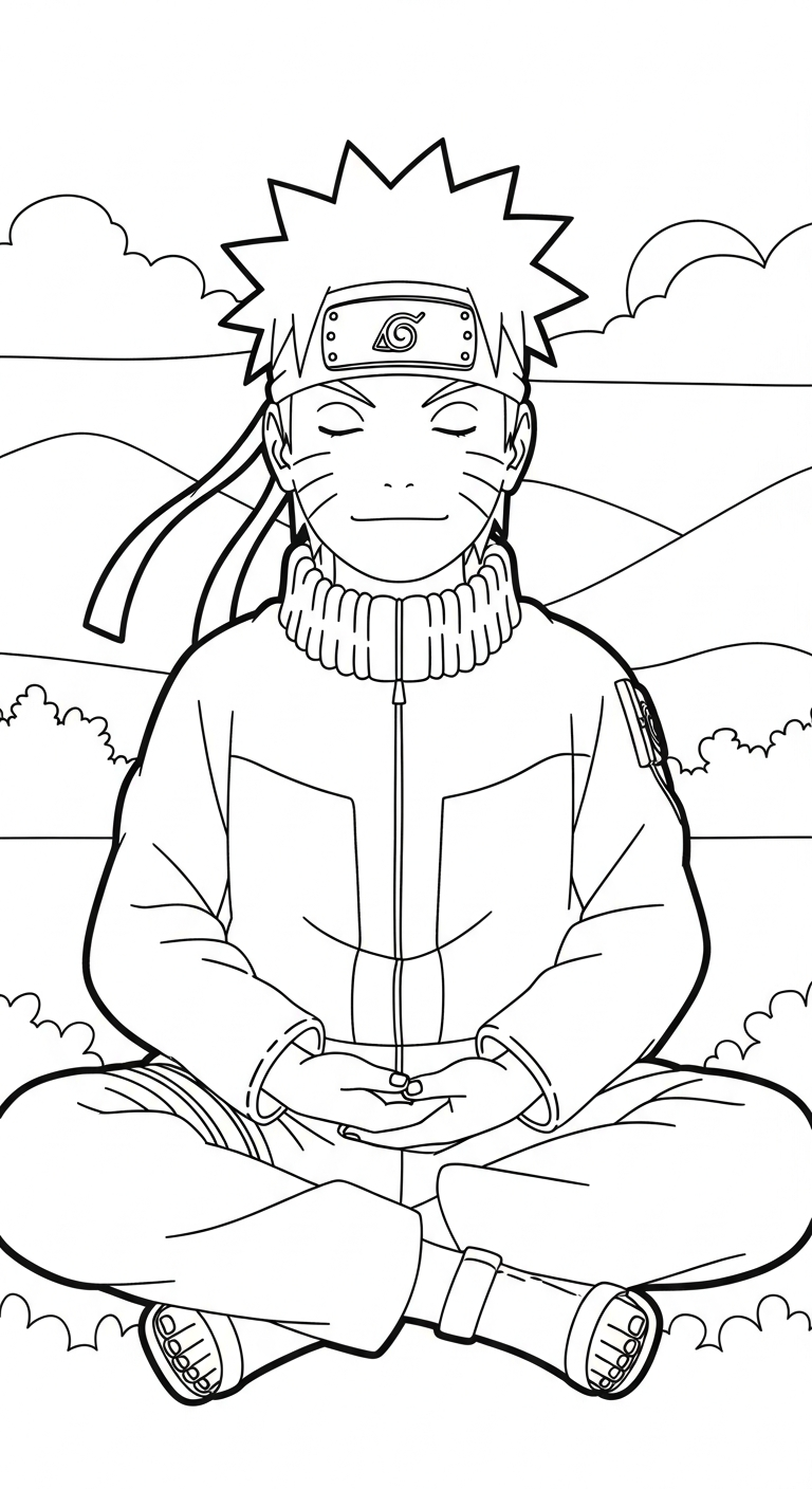 in hình tô màu Naruto miễn phí
