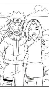 in tranh tô màu Naruto cho bé 7 tuổi