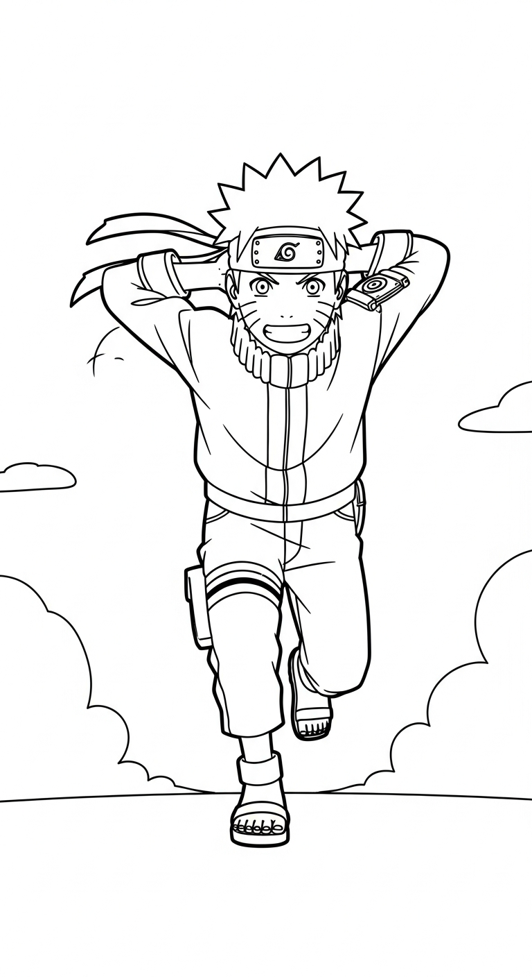 hình tô màu Naruto cho bé 8 tuổi miễn phí 1