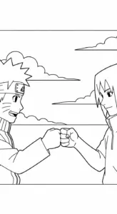 in hình tô màu Naruto cho bé 7 tuổi