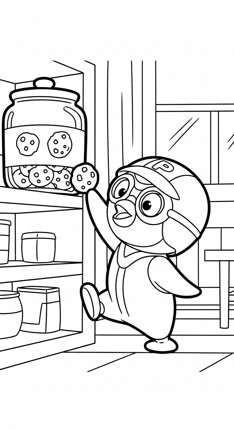 mẫu in tranh tô màu Pororo cho bé
