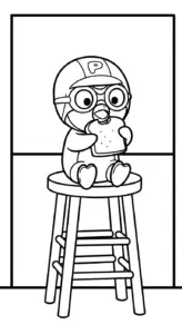 tải tranh tô màu Pororo cho bé 5 tuổi