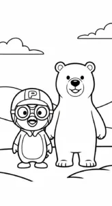tranh tô màu Pororo cho bé 4 tuổi