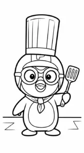hình tô màu Pororo cho bé 4 tuổi