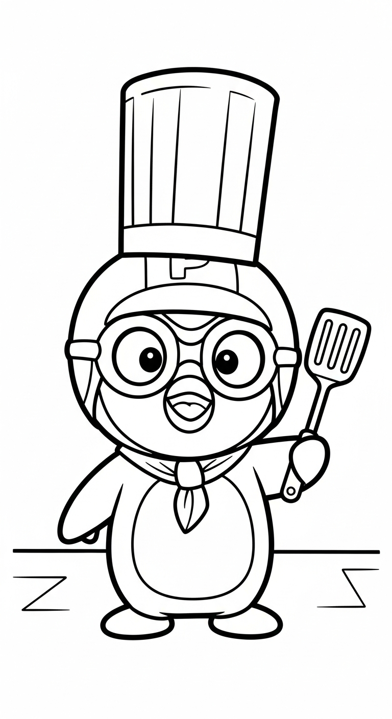 hình tô màu Pororo cho bé 4 tuổi
