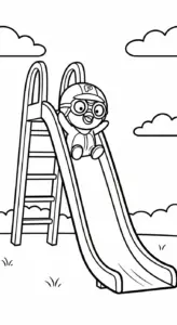 in tranh tô màu Pororo cho bé 6 tuổi
