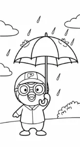 hình tô màu Pororo cho bé 7 tuổi miễn phí