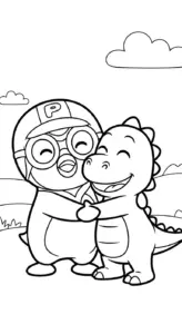 in tranh tô màu Pororo miễn phí
