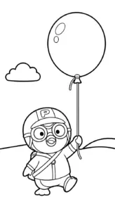 tranh tô màu Pororo cho bé 8 tuổi