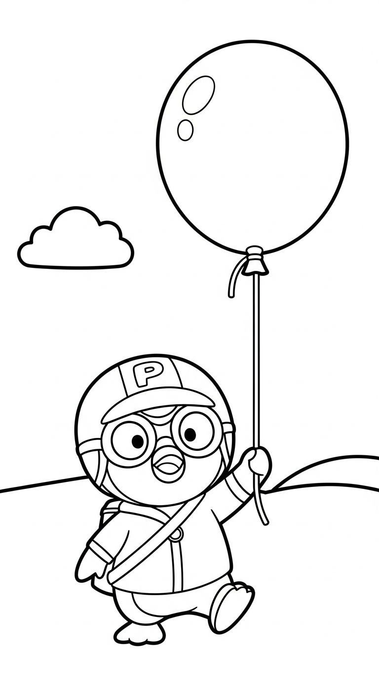 tranh tô màu Pororo cho bé 8 tuổi