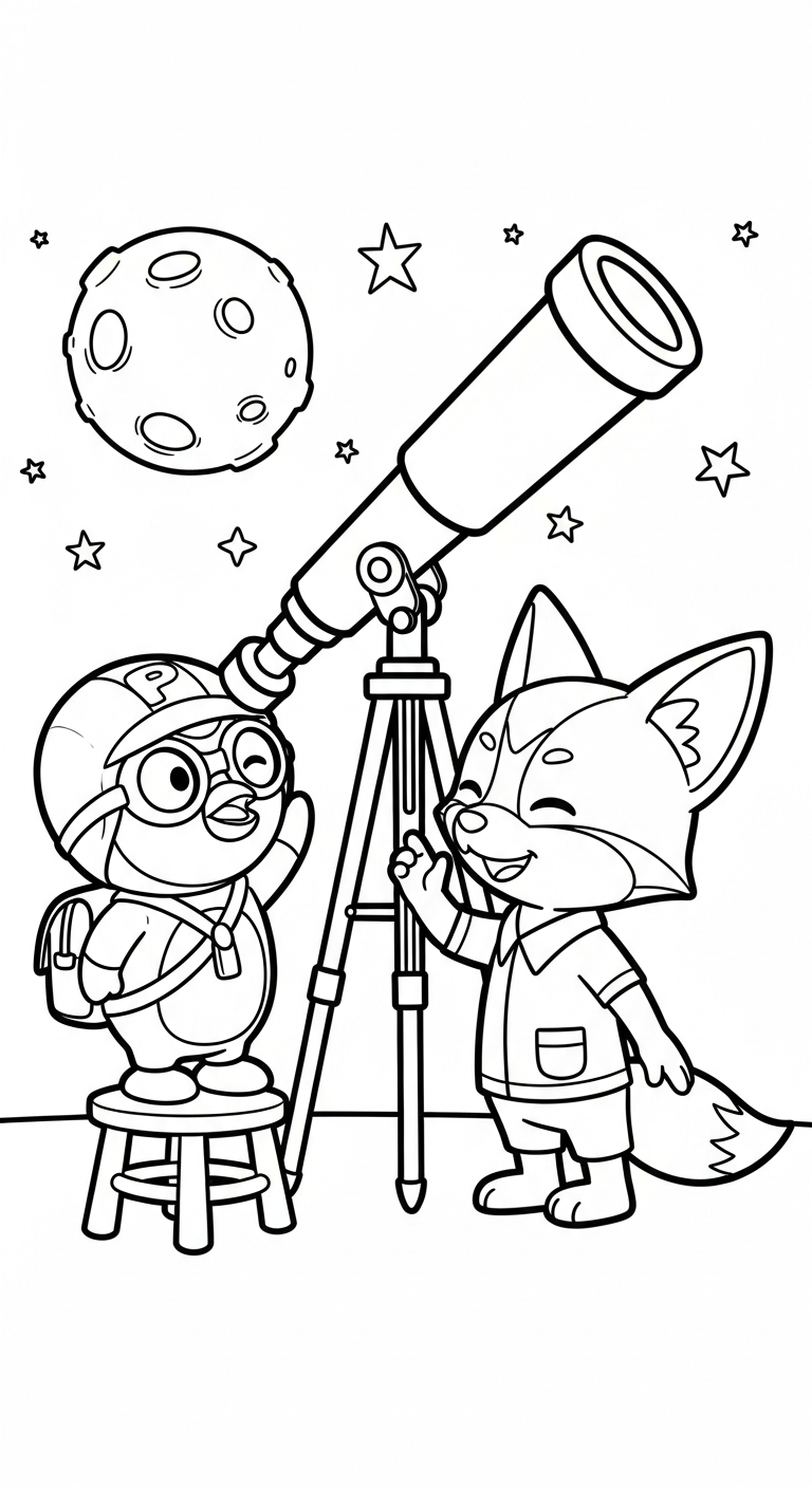 download hình tô màu Pororo miễn phí