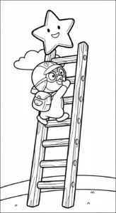 tranh tô màu Pororo cho bé tải miễn phí