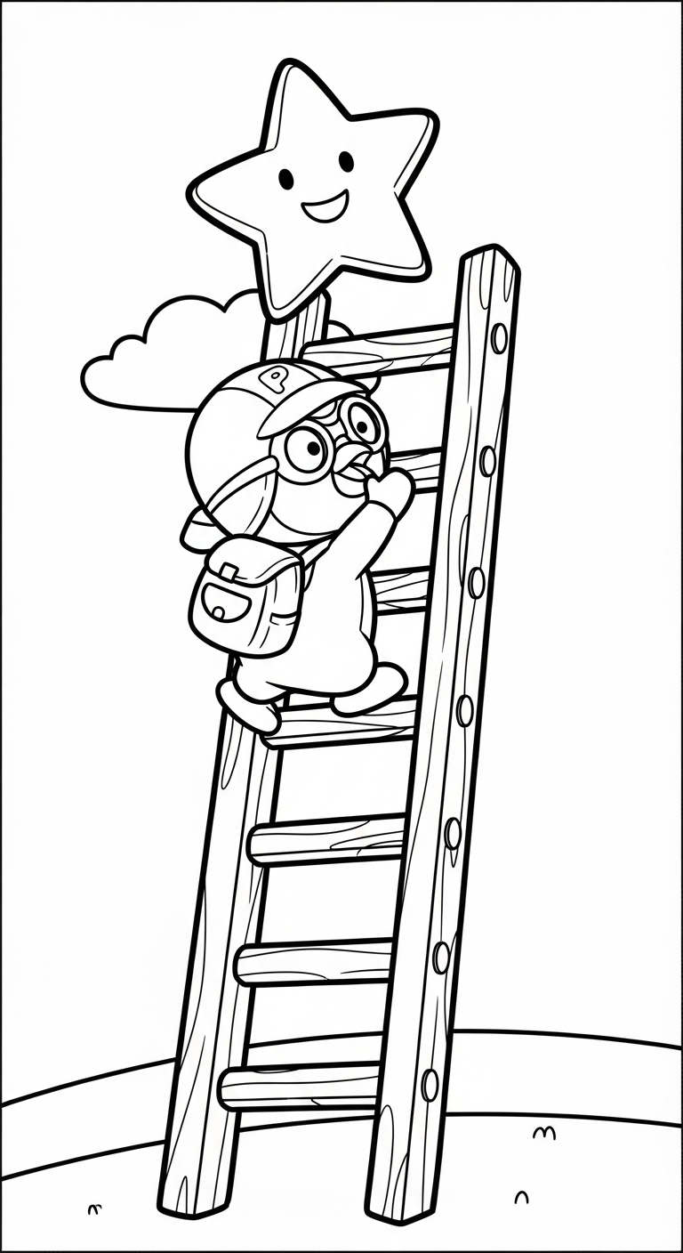 tranh tô màu Pororo cho bé tải miễn phí