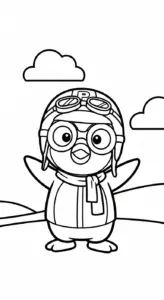 in tranh tô màu Pororo cho bé 8 tuổi