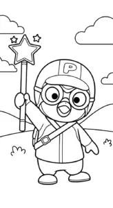 tranh tô màu Pororo cho bé 5 tuổi
