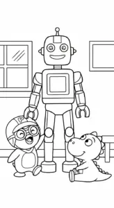 hình tô màu Pororo cho bé tải miễn phí