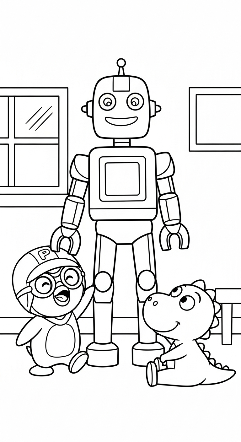 hình tô màu Pororo cho bé tải miễn phí