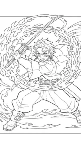 hình tô màu Tanjiro cho bé